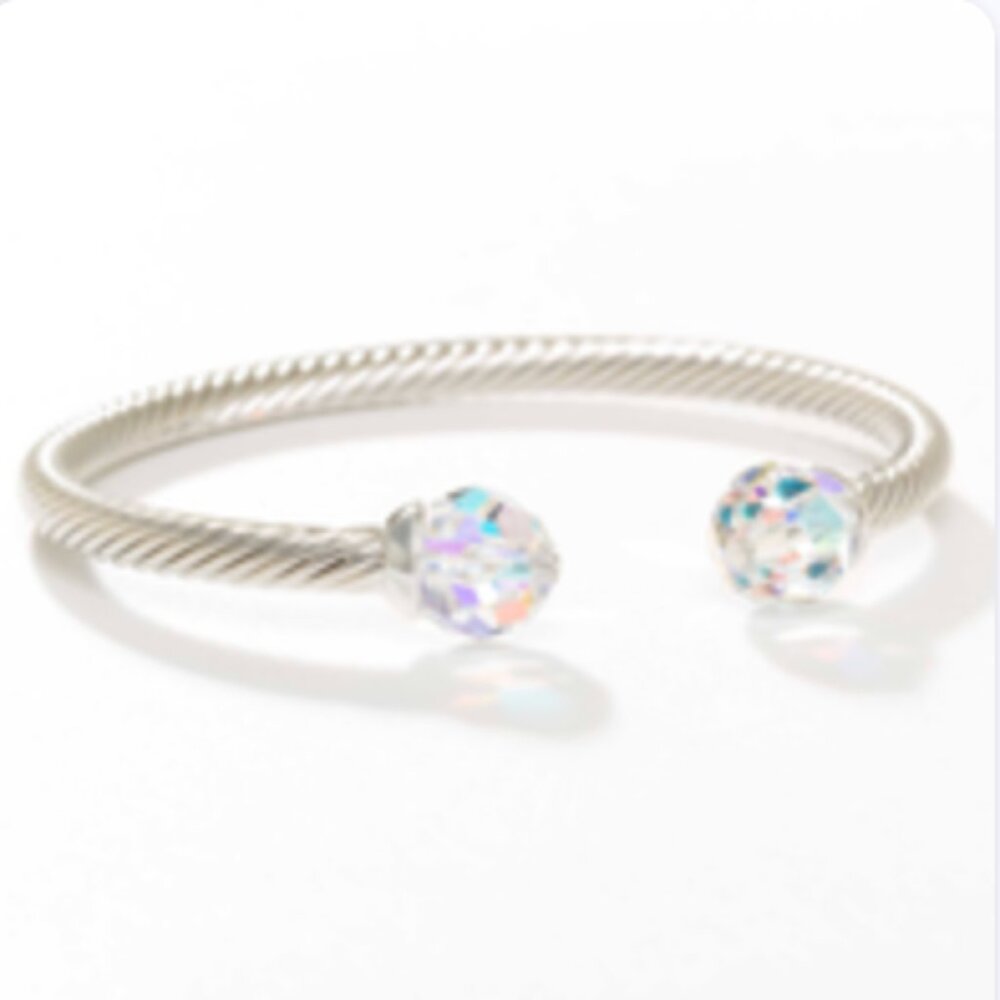 With a Twist Bracelet,  Touchstone  Crystal by Swarovski, aurora boreal color